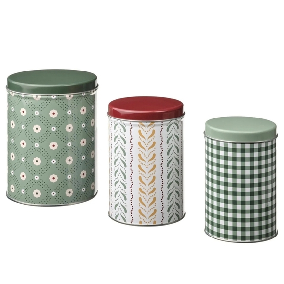 IKEA Set of three Nesting Cylindrical Metal Storage Tins - Picture 10 of 11